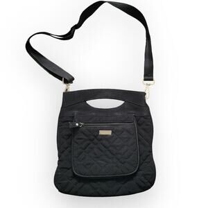 Vera Bradley Classic Hipster Black Diamond Quilted Crossbody Purse Bag